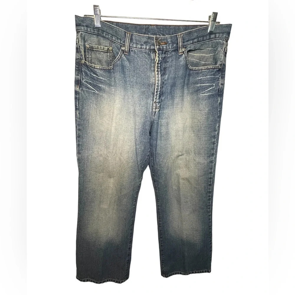 Structure Low Boot Mens Mid Rise Wide Leg Blue Jeans Size 36x30